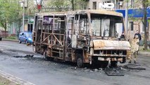 شاهد: مقتل 7 مدنيين جرّاء استهداف حافلة ركّاب في دونيتسك