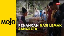 Orang ramai beratur panjang nak beli nasi lemak Sangeeta