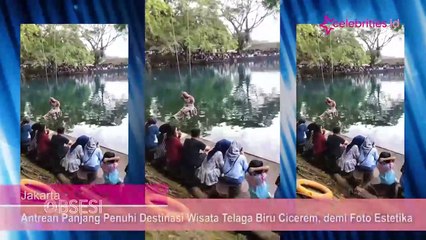 Antrean Panjang Penuhi Destinasi Wisata Telaga Biru Cicerem, demi Foto Estetika