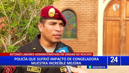 Rescatista que salvó de morir tras caerle congeladora se reintegra a la Unidad de Rescate de la PNP