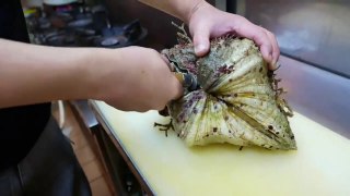 Japanese Street Food - GIANT ALIEN CLAM Sashimi Okinawa Seafood Japan