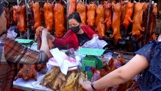 Popular Roasted Pig @ Oruseey Market - Cambodian Street Food Tour In Phnom Penh City
