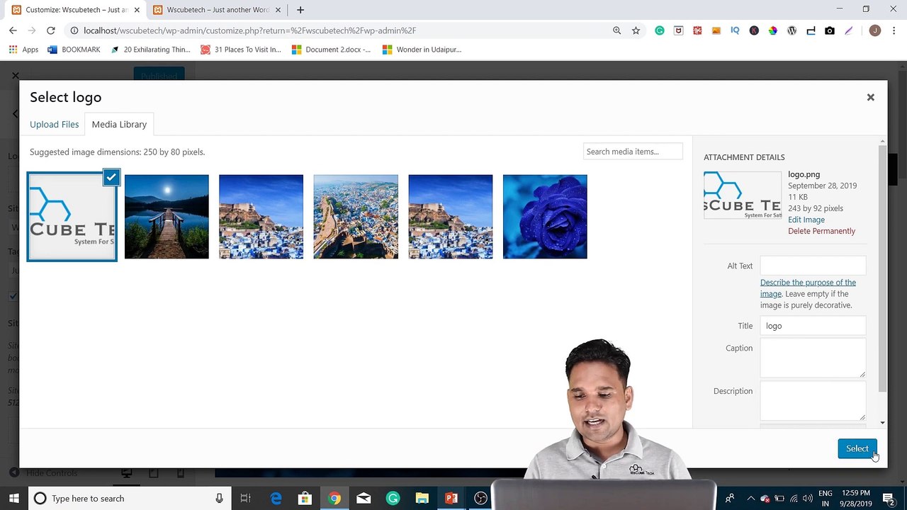 Learn How to Change Logo and Title in Wordpress _ WordPress Tutorial in Hindi-(1080p)