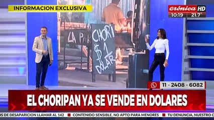 El choripan ya se vende en dólares