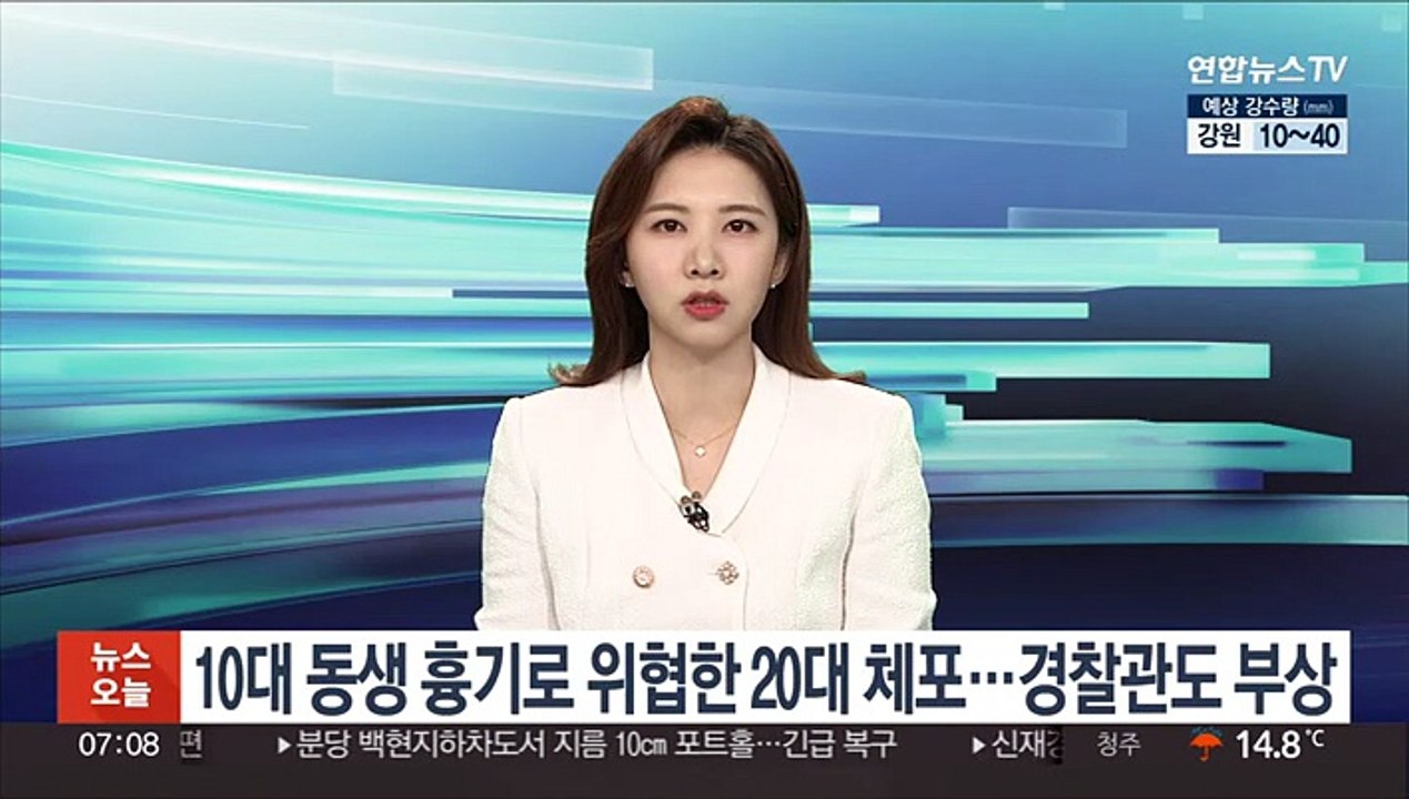 10대 동생 흉기로 위협한 20대 체포…경찰관도 부상