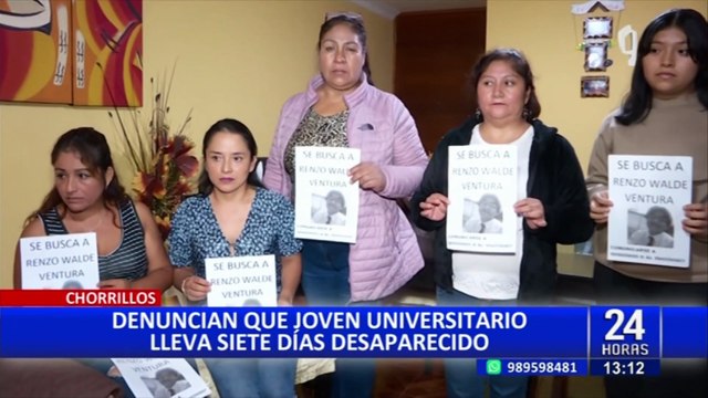Chorrillos: denuncian que joven universitario lleva siete días desaparecido