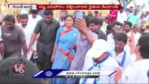 YS Sharmila Inspects Khammam District For Heavy Seeds Damage _ V6 News
