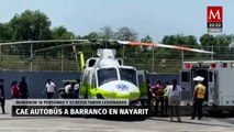 Autobús cae a barranco en la carretera Tepic-Puerto Vallarta; hay 18 muertos
