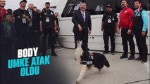 Fahrettin Koca arama kurtarma köpeği Body ile bir araya geldi