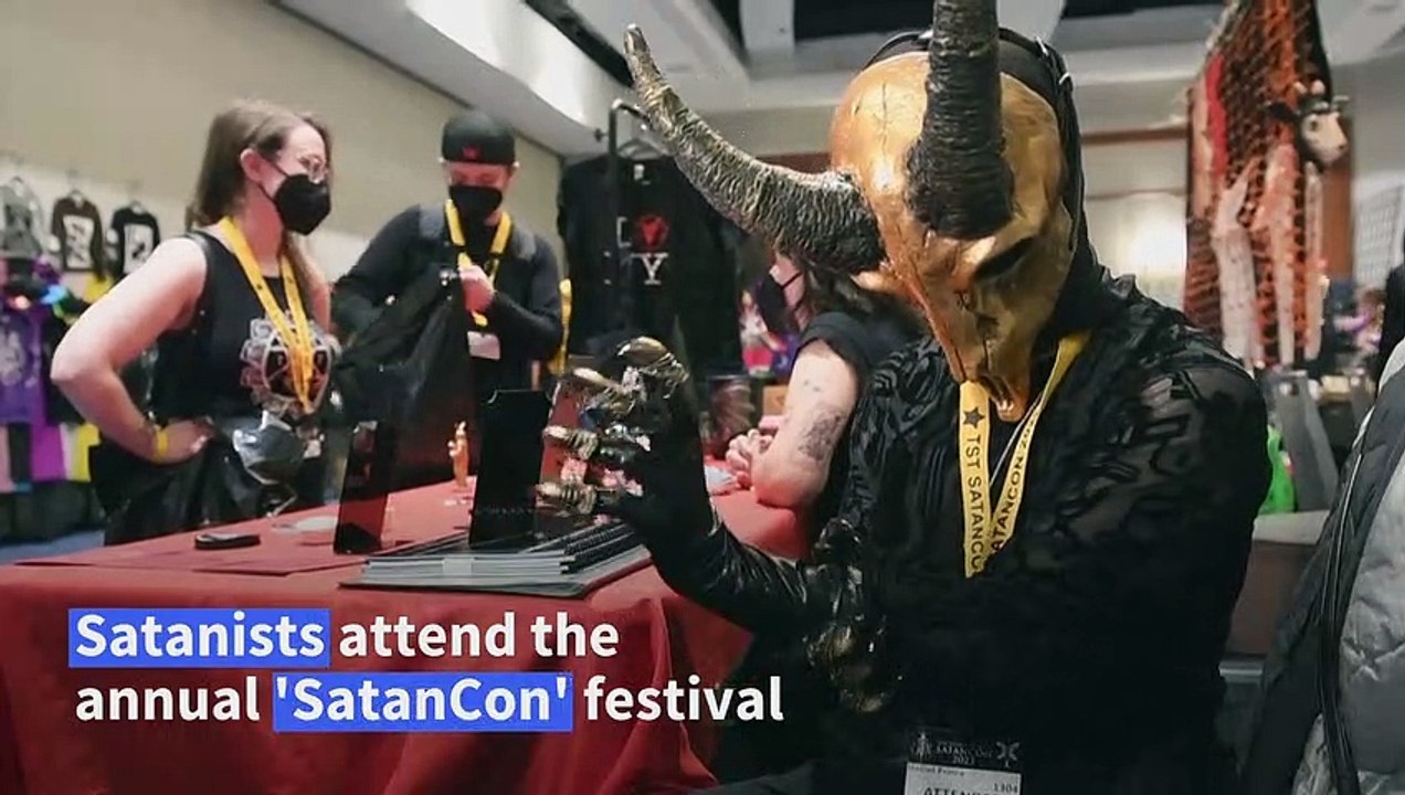 Attendees gather for three-day 'SatanCon' convention in Boston - video ...