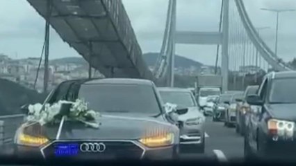 Çakarlı gelin arabasına ceza