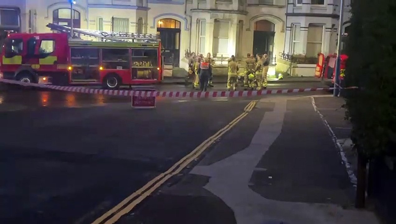 Fire services putting out a fire on Peel Road