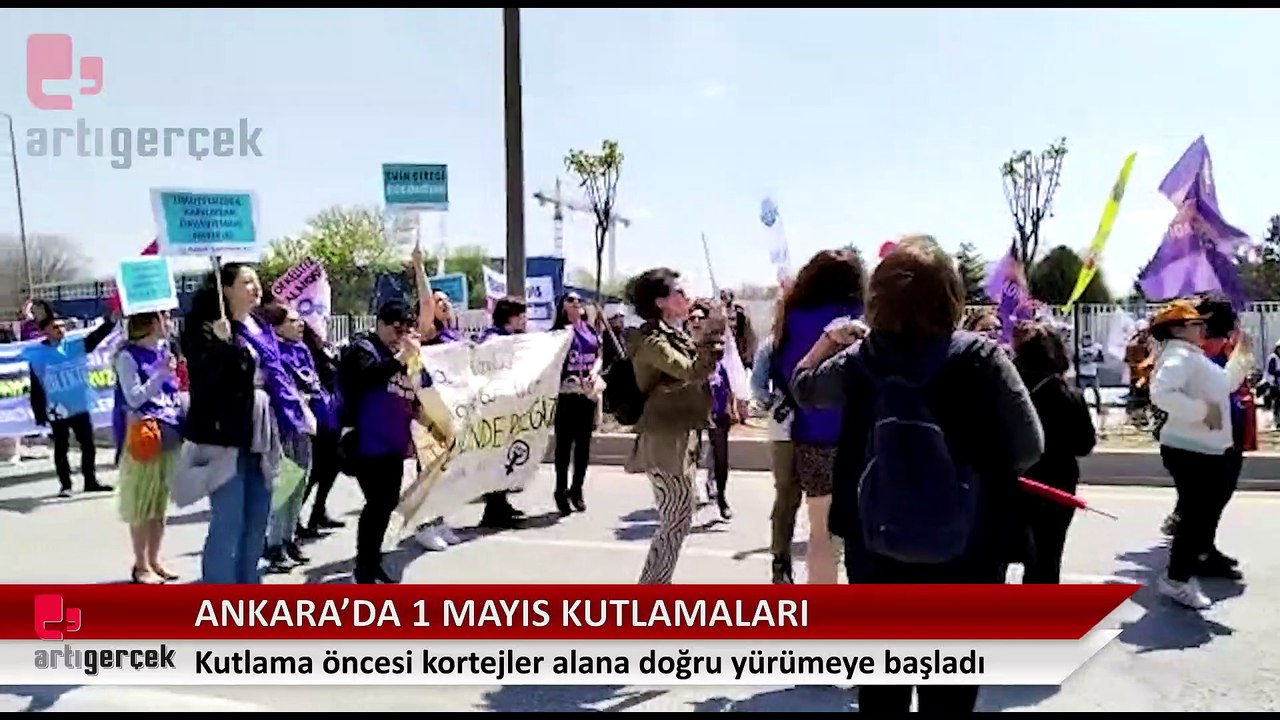 Ankara'da 1 Mayıs kutlamaları: Kortejler Tandoğan Meydanı yolunda