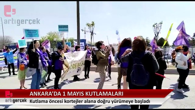 Ankara'da 1 Mayıs kutlamaları: Kortejler Tandoğan Meydanı yolunda