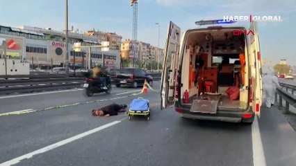 Bakırköy'de D-100'ü karıştıran olay! Polis ve sağlık çalışanları özel kıyafetler giyerek müdahale etti.