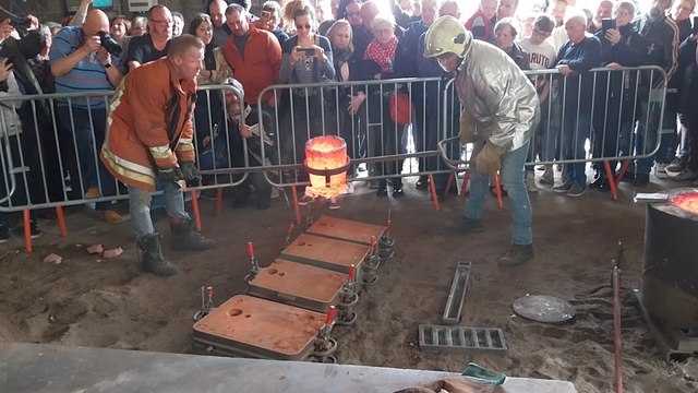 Gerpinnes: coulées de bronze à la Fonderie Del Qwêrèle