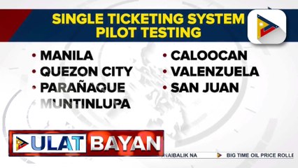 Single ticketing system, ipatutupad na bukas sa 7 lungsod sa NCR