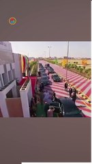 لحظة وصول الرئيس السيسي للمشاركة في احتفالية عيد العمال
