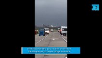 Dramática maniobra para aterrizar un avión en Aeroparque por las fuertes ráfagas de viento