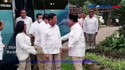 Tiba di Padepokan Garuda Yaksa, Wiranto Langsung Disambut Prabowo
