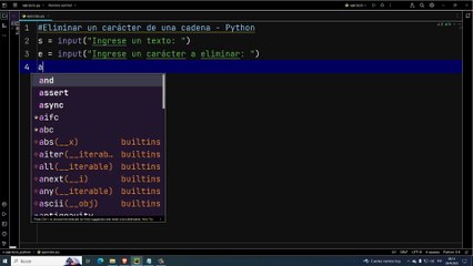 Cómo eliminar un carácter de una cadena en Python con PyCharm 🐍