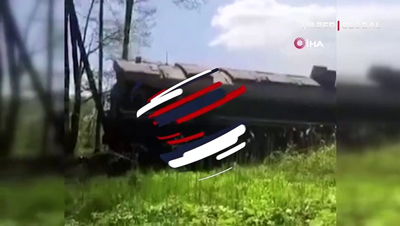 Rusya Ukrayna sınırında patlama, tren raydan çıktı! Olay yerinden ilk görüntüler