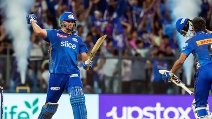 Tim David 3 Sixes in 3 Balls to Jason Holder in Last Over _ MI vs RR Last Over highlights 3 Six