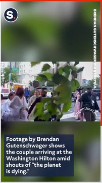 John Legend and Chrissy Teigen Pass Climate Protesters on Way to White House Correspondents' Dinner