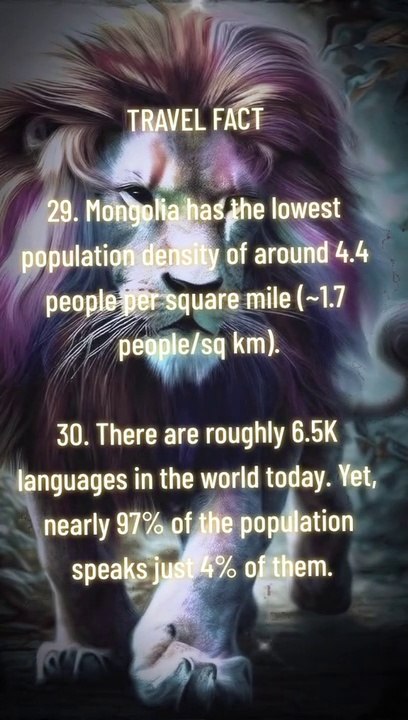 Travel Fact | Travel Facts about Mongolia and World Languages  No15 #travel #traveltips #travelhacks #shorts