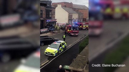 Emergency response to a crash on a South Shields road