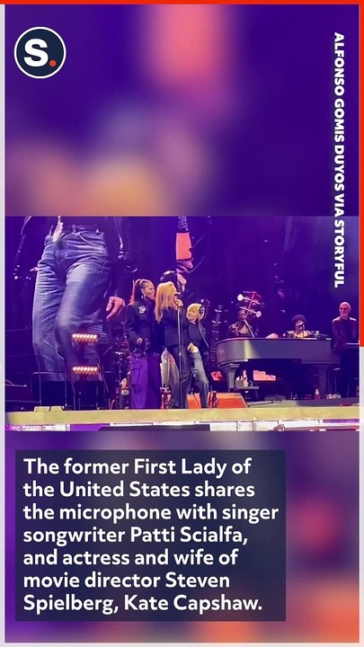 Michelle Obama Joins Bruce Springsteen on Stage to Perform Backing Vocals During Barcelona Concert