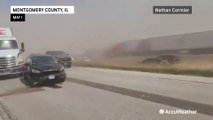 Dust storm causes massive pileup in Illinois