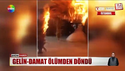 İstanbul’da gelin ve damat ölümden döndü
