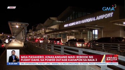 Mga pasahero, kinakailangang mag-rebook ng flight dahil sa power outage kahapon sa NAIA 3 | UB