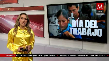 Sindicatos marchan por el día internacional del trabajo en Mérida, Yucatán