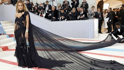 Rita Ora's 2023 Met Gala Naked Dress Had the Most Dramatic Train