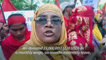 Bangladeshi workers demand increased minimum wage on Labour Day