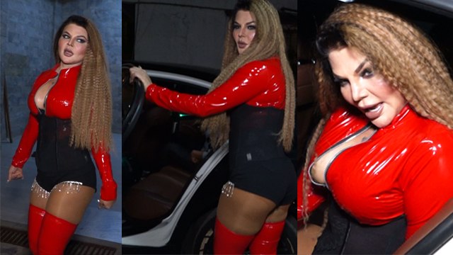 Rakhi Sawant Black Red Leather Dress Look Viral, Camera के सामने कहा मैं Ping Pong Girl... | Boldsky