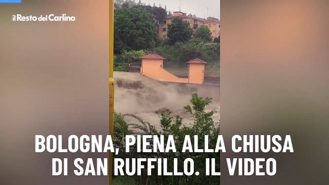 Bologna, piena alla chiusa di San Ruffillo. Il video