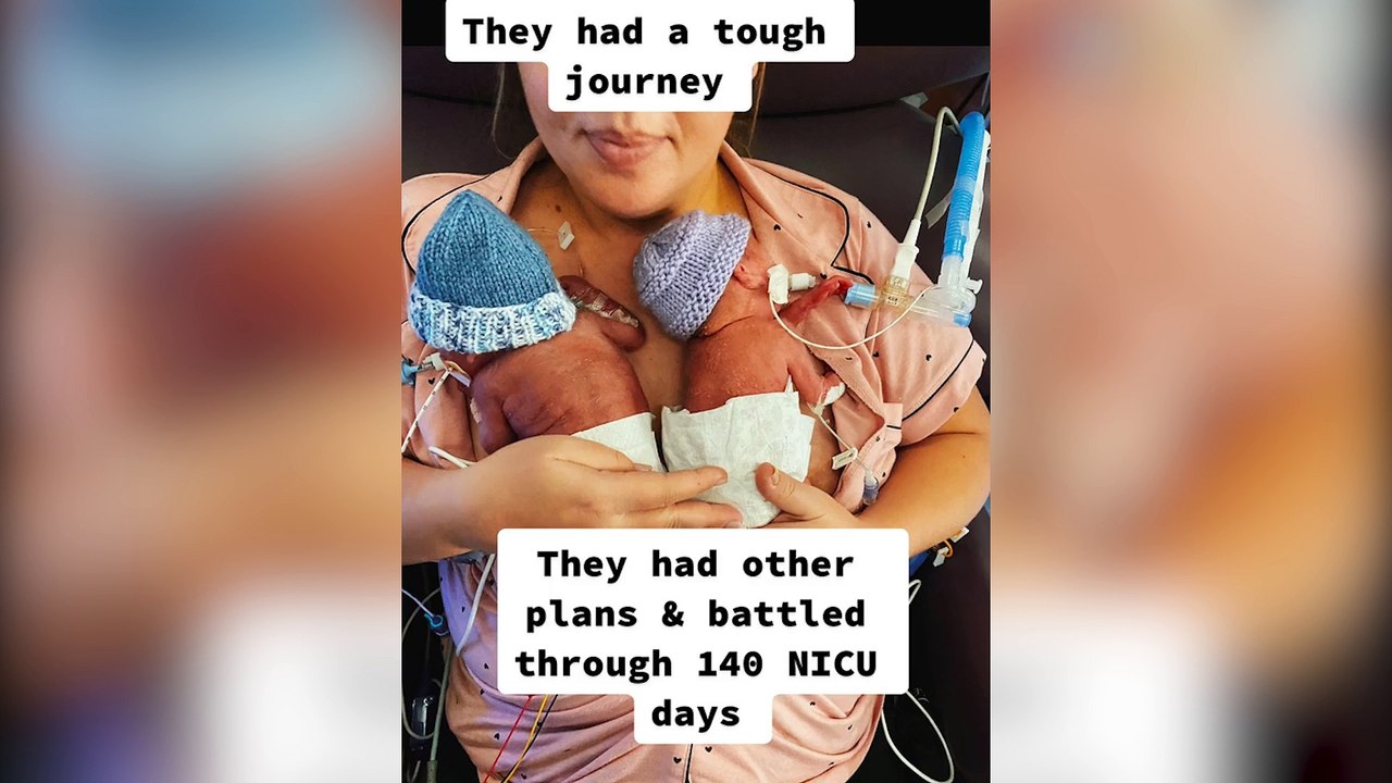 Derbyshire mum of the UK’s most premature twins says they are going “strength to strength” a year after coming home from hospital