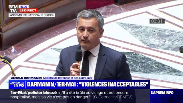 Vous êtes les complices de ces violences : Gérald Darmanin en réponse à Antoine Léaument (LFI) sur les violences en manifestation