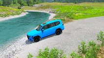 Impossible Bridge Flatbed Transport Truck Car Rescue - Cars vs Deep Water - BeamNG.drive