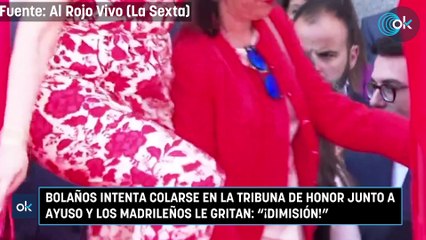 Bolaños intenta colarse en la tribuna de honor junto a Ayuso y los madrileños le gritan: "¡Dimisión!"