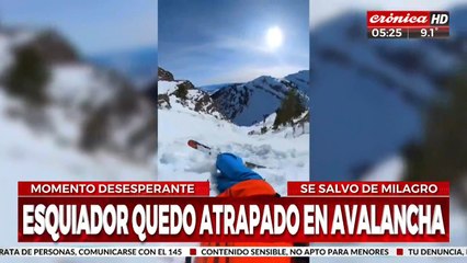 Se filmó cuando quedó atrapado en una avalancha