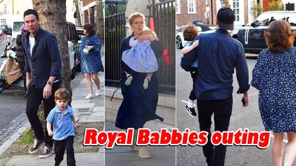 Royal Babies outing  Princess Beatrice and Eugenie take their kids out for lunch