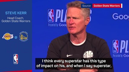 Kerr compares Curry's impact on the Warriors to Jordan at the Bulls