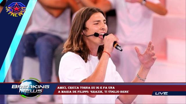 Amici, Cricca torna su Ig e fa una a Maria De Filippi: 'Grazie, ti voglio bene'