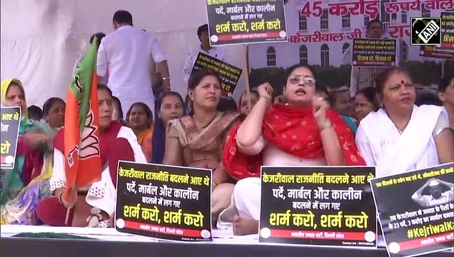 BJP workers stage protest over renovation of Delhi CM Kejriwal’s residence