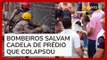 Bombeiros resgatam cadela de prédio que desabou em Olinda (PE)
