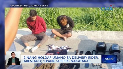 2 nang-holdap umano sa delivery rider, arestado; 1 pang suspek, nakatakas | Saksi